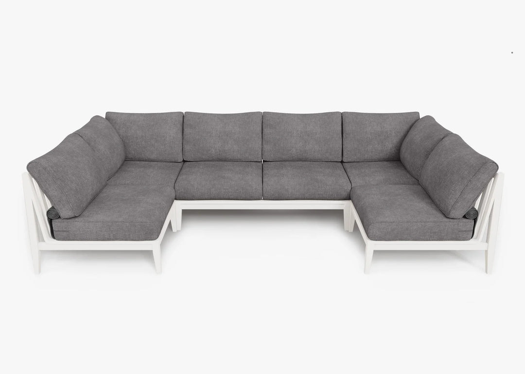 Outer White Aluminum Outdoor 6-Seat U-Sectional