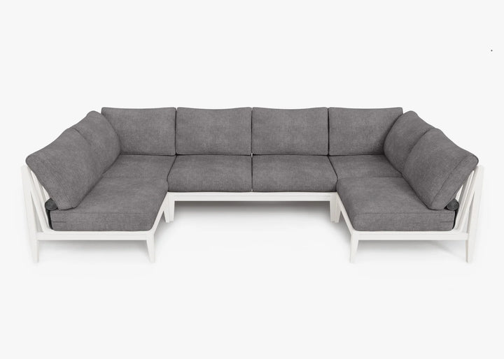 Outer White Aluminum Outdoor 6-Seat U-Sectional