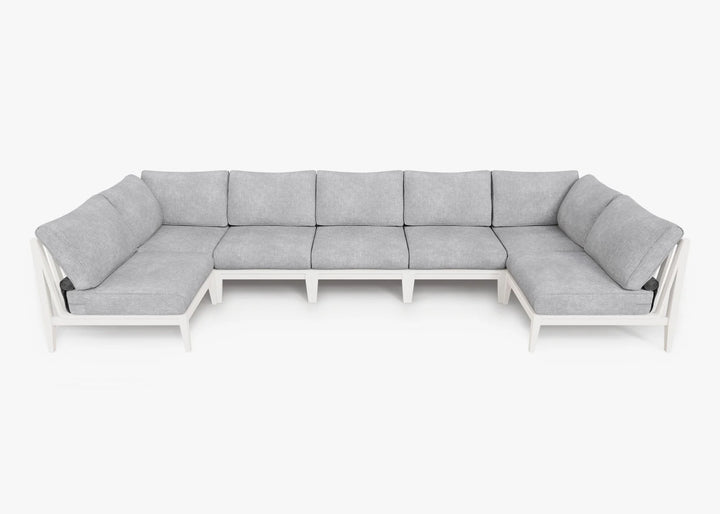 Outer White Aluminum Outdoor 7-Seat U-Sectional