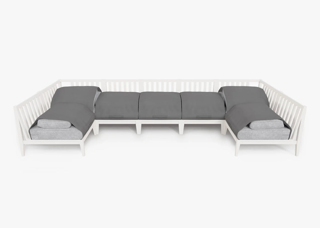 Outer White Aluminum Outdoor 7-Seat U-Sectional