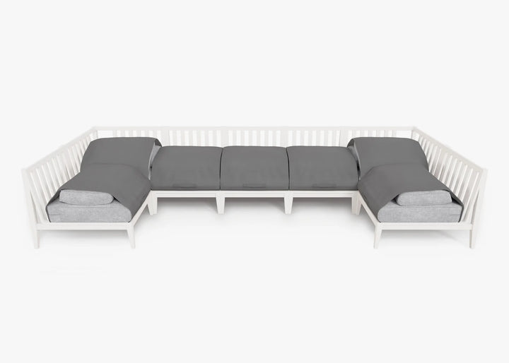 Outer White Aluminum Outdoor 7-Seat U-Sectional