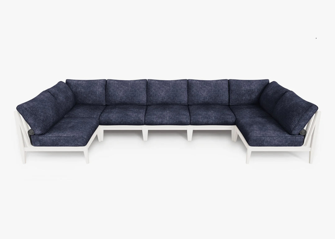 Outer White Aluminum Outdoor 7-Seat U-Sectional
