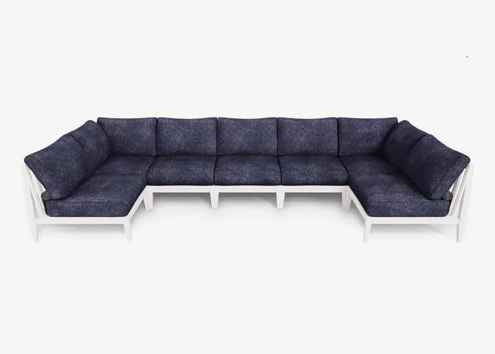 Outer White Aluminum Outdoor 7-Seat U-Sectional
