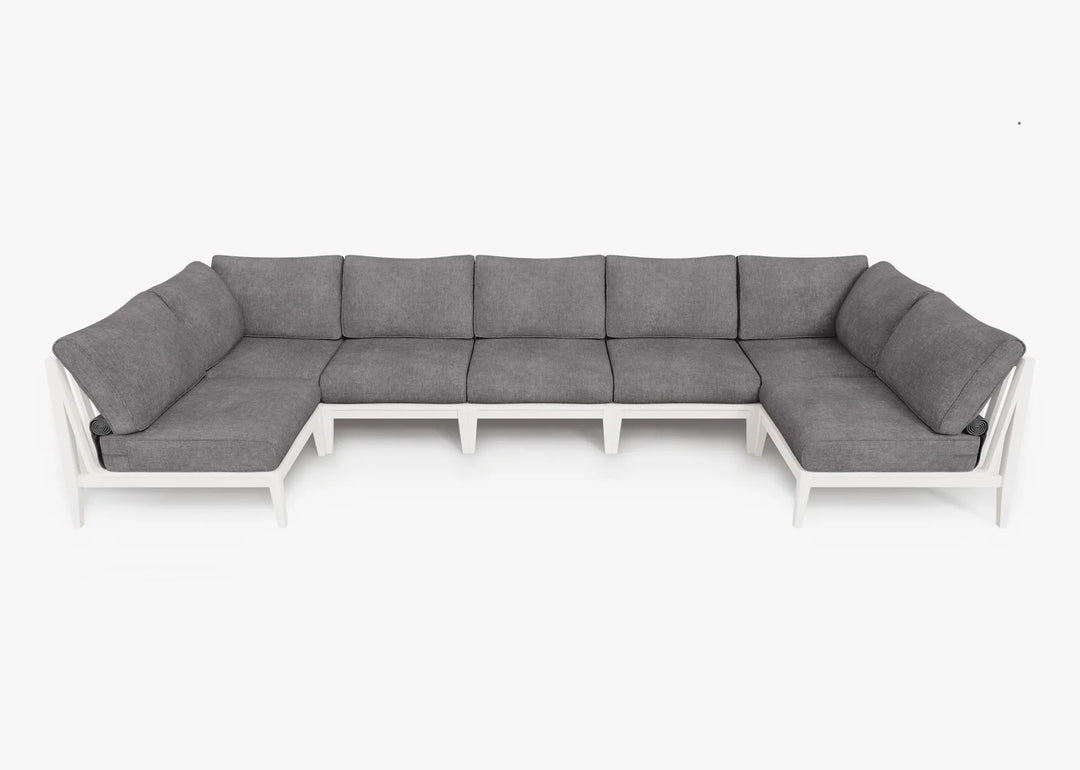 Outer White Aluminum Outdoor 7-Seat U-Sectional