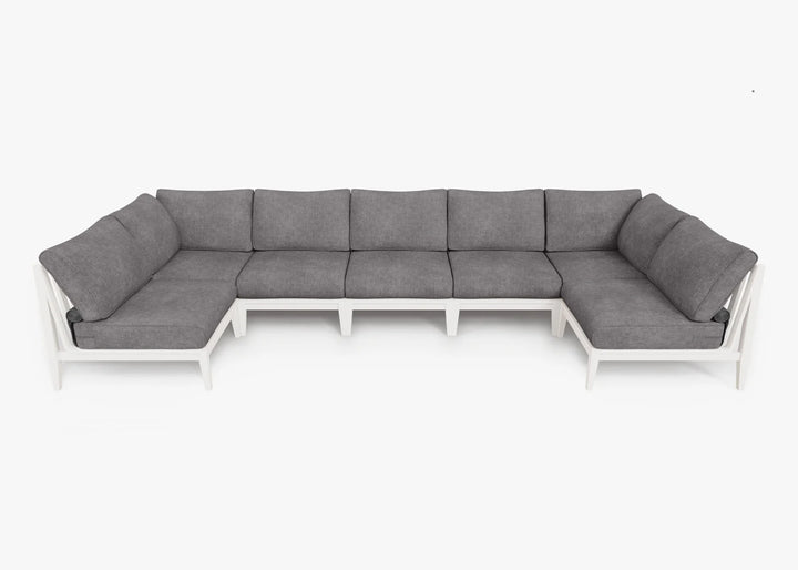 Outer White Aluminum Outdoor 7-Seat U-Sectional