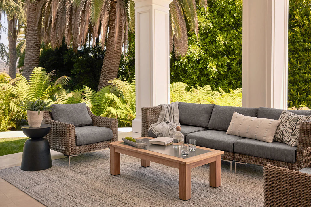 Outer Brown Wicker Outdoor 8-Seat U-Sectional