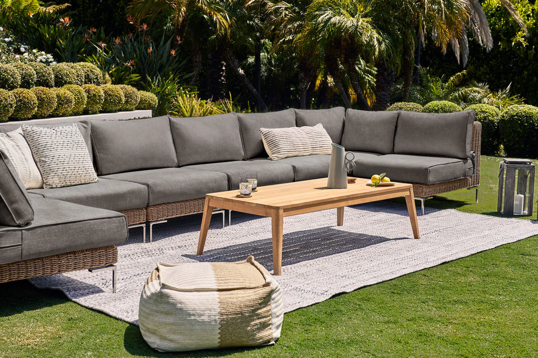 Outer Brown Wicker Outdoor 8-Seat U-Sectional