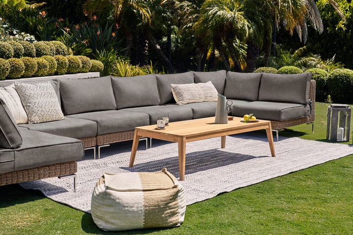 Outer Brown Wicker Outdoor 8-Seat U-Sectional