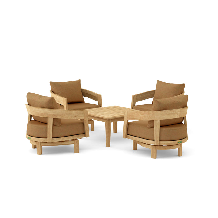 Anderson Teak 5-Piece Toscana Deep Seating Swivel Set