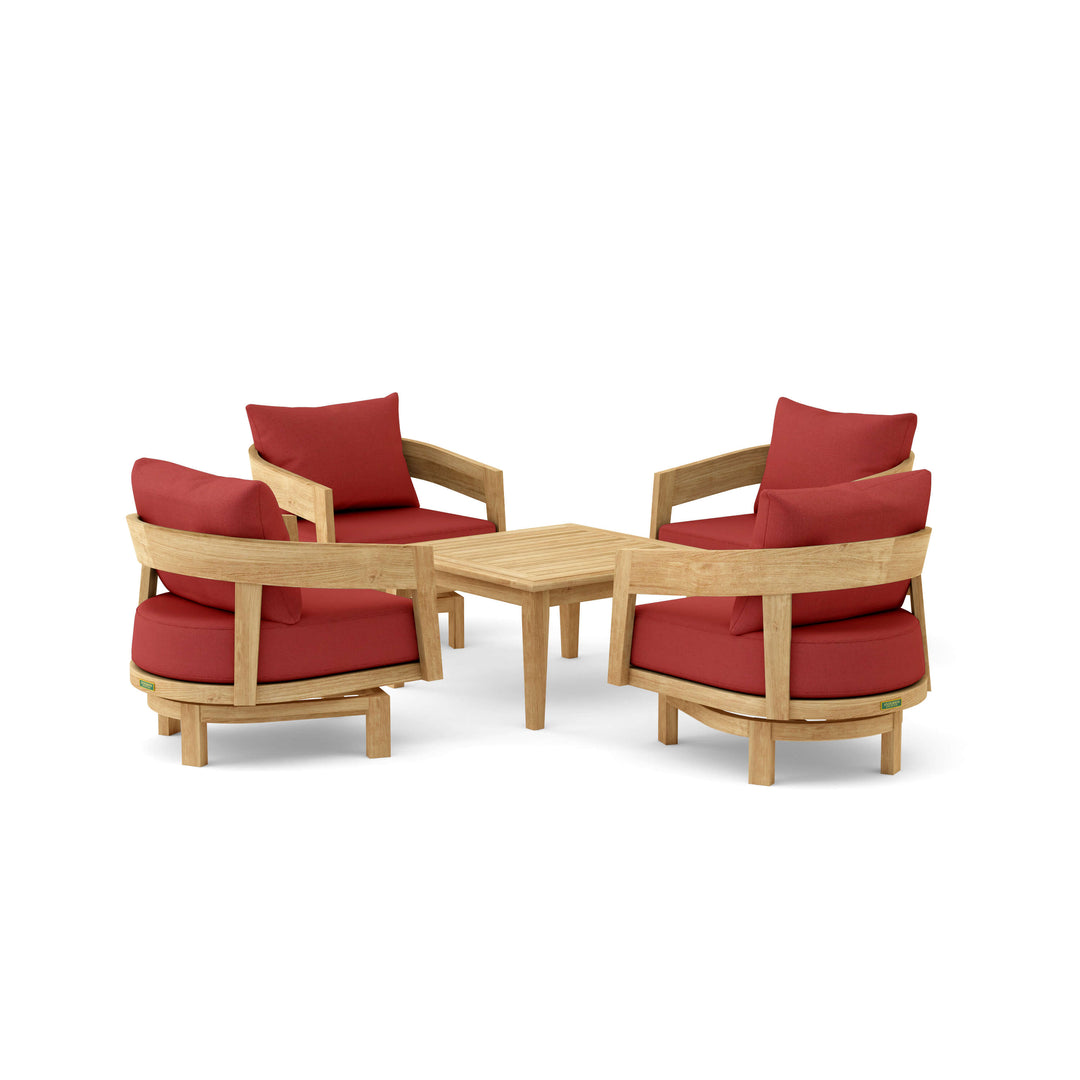 Anderson Teak 5-Piece Toscana Deep Seating Swivel Set