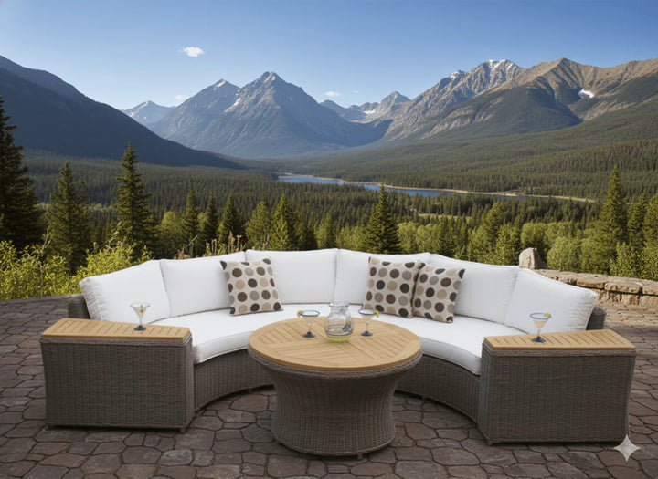 Padma's Plantation Barbados Outdoor Rounded Sectional Set