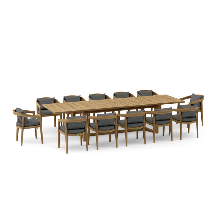 Anderson Teak 13-Piece Toscana Extension Dining Table Set