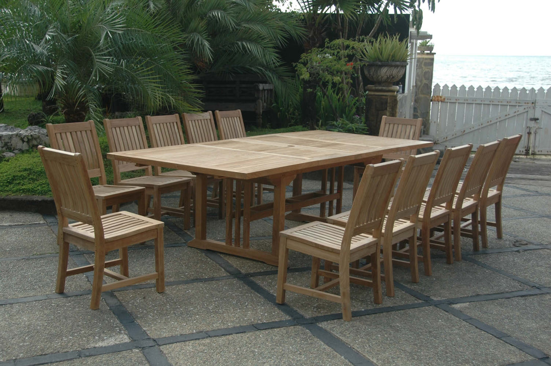 Anderson Teak 13-Piece Sahara Rialto Rectangular Dining Set