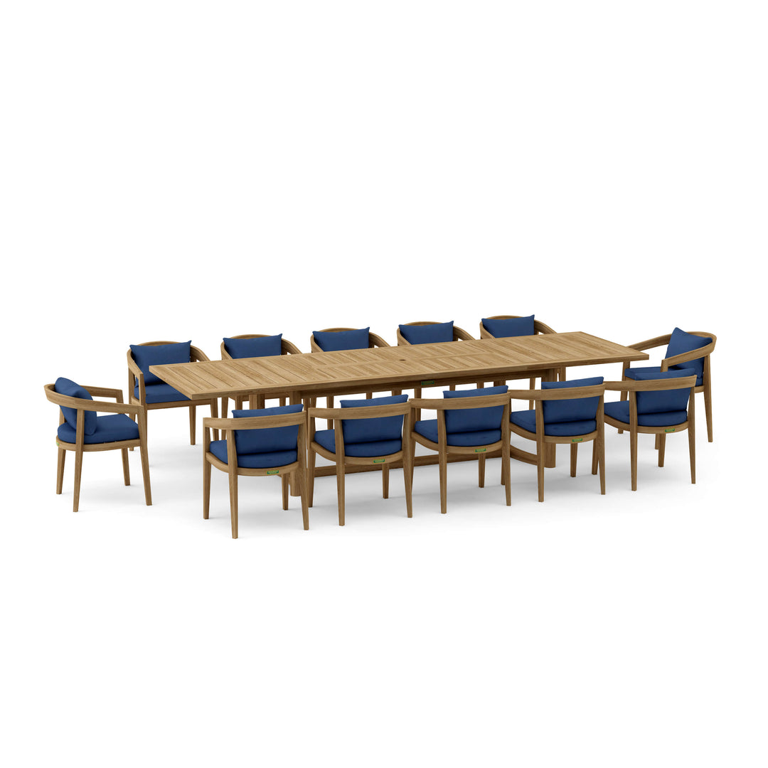 Anderson Teak 13-Piece Toscana Extension Dining Table Set