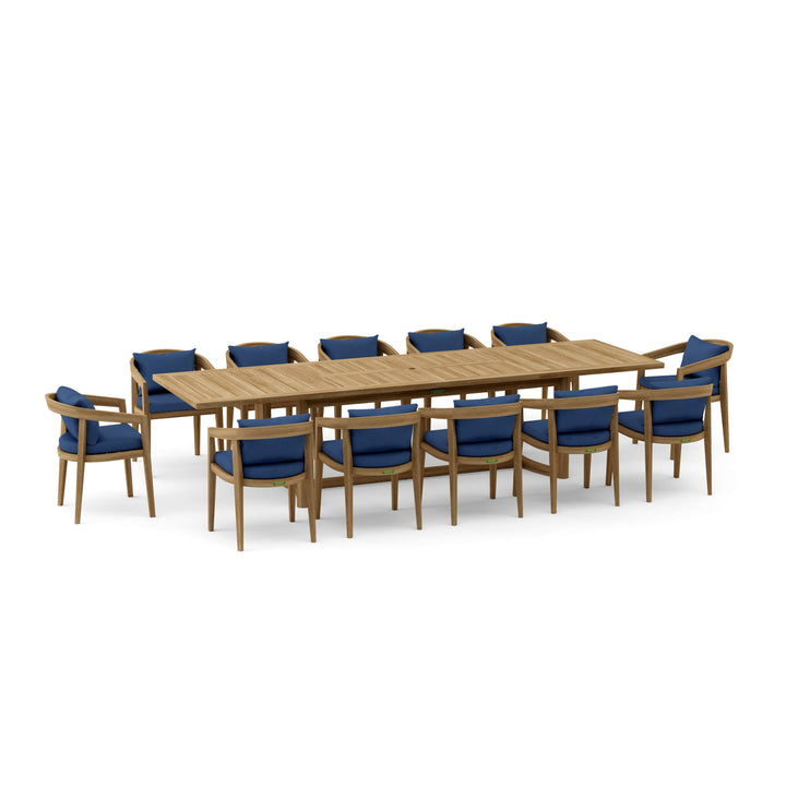 Anderson Teak 13-Piece Toscana Extension Dining Table Set