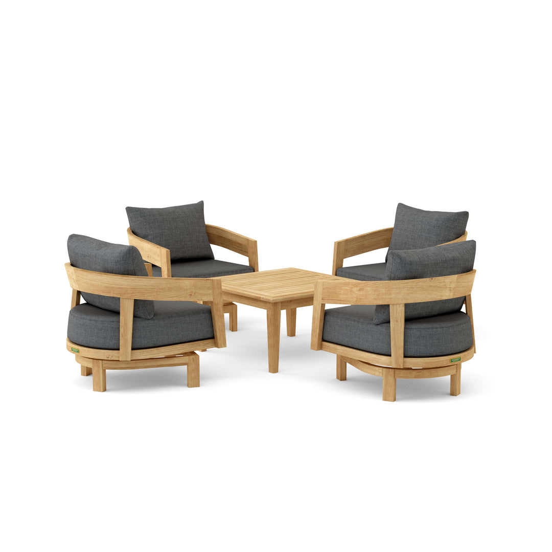 Anderson Teak 5-Piece Toscana Deep Seating Swivel Set