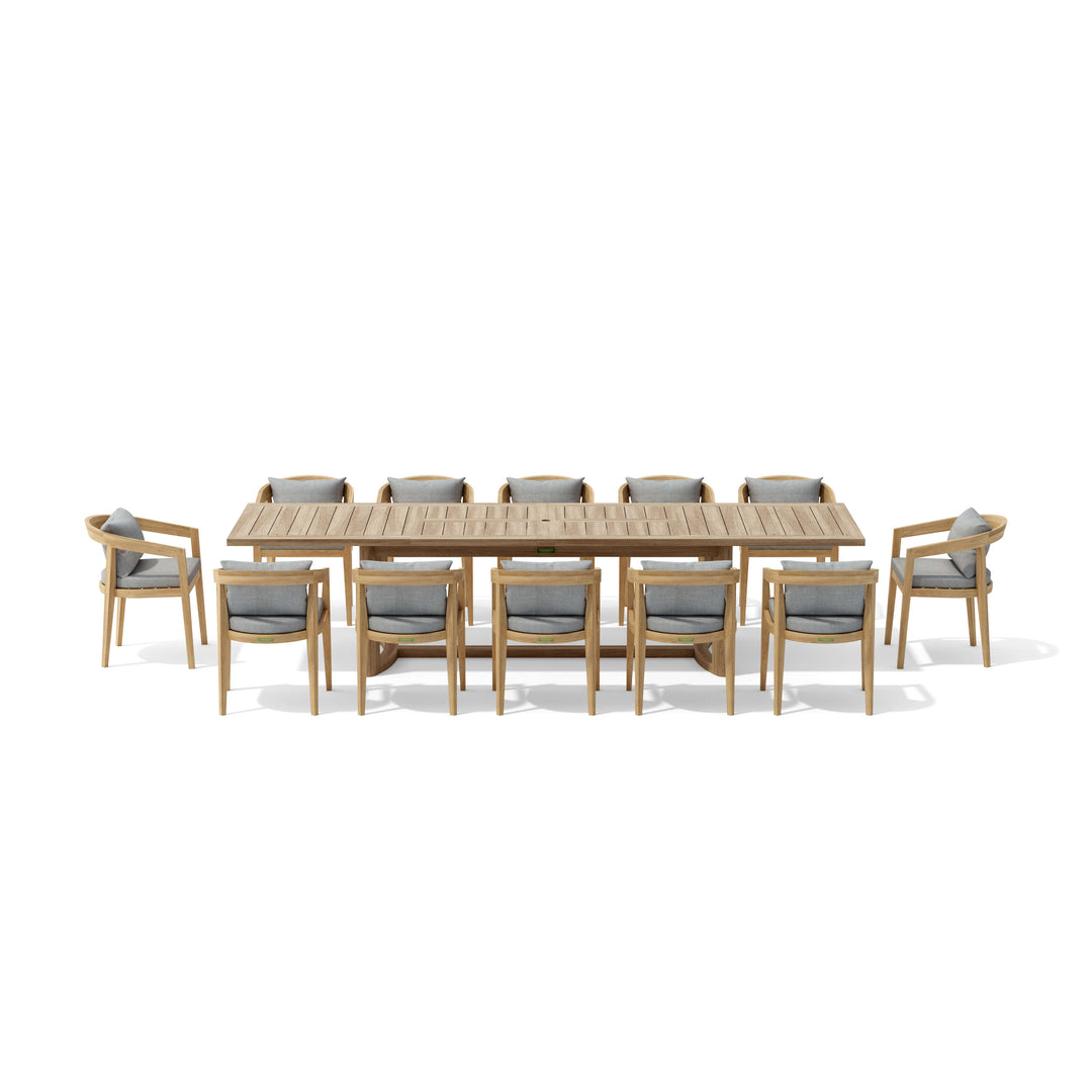 Anderson Teak 13-Piece Toscana Extension Dining Table Set