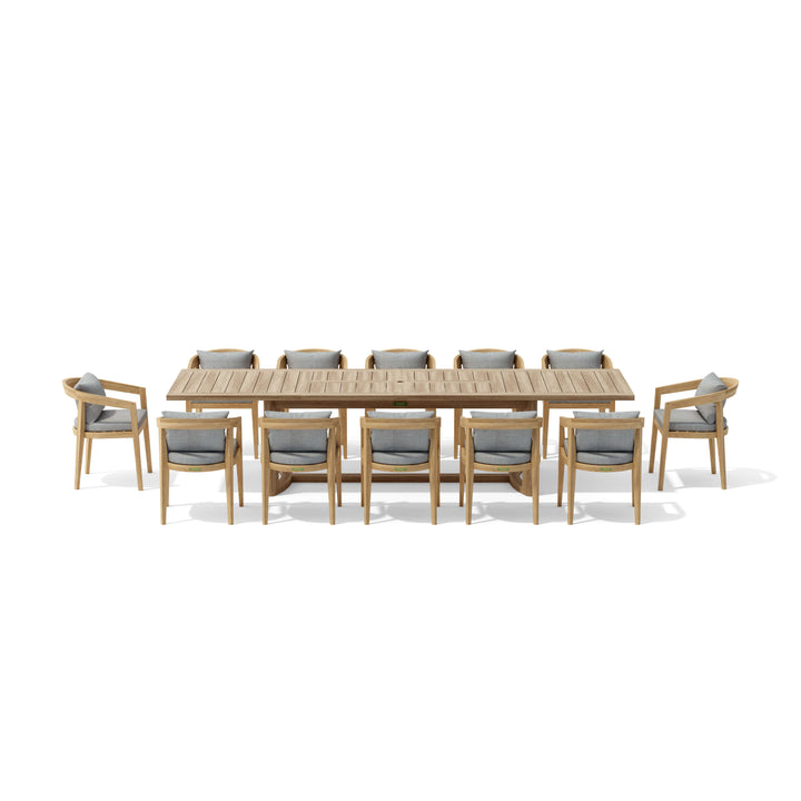 Anderson Teak 13-Piece Toscana Extension Dining Table Set