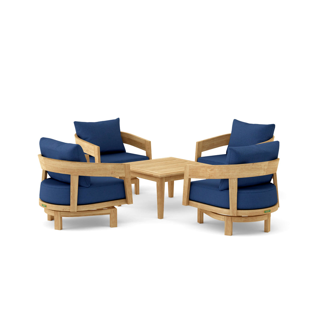 Anderson Teak 5-Piece Toscana Deep Seating Swivel Set