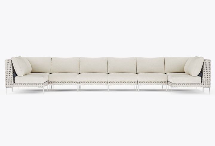 Outer Open Weave Wicker Outdoor 8-Seat U-Sectional