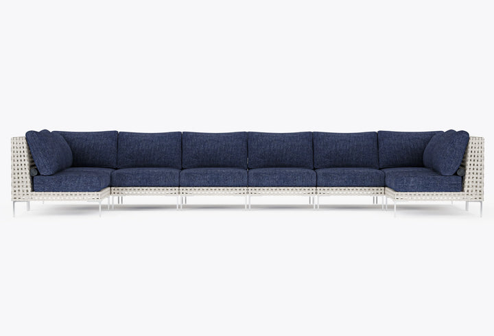 Outer Open Weave Wicker Outdoor 8-Seat U-Sectional