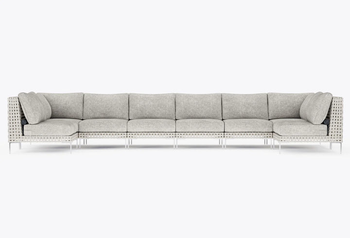 Outer Open Weave Wicker Outdoor 8-Seat U-Sectional