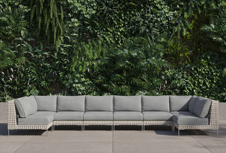 Outer Open Weave Wicker Outdoor 8-Seat U-Sectional