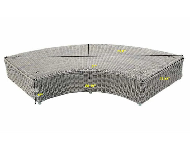 Padma's Plantation Outdoor Barbados Rounded Bench
