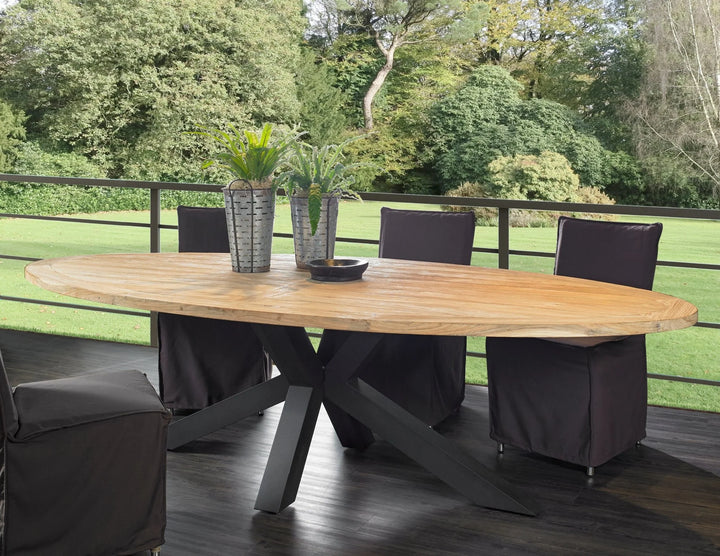 Padma's Plantation Outdoor Chiara Reclaimed Teak Oval Dining Table