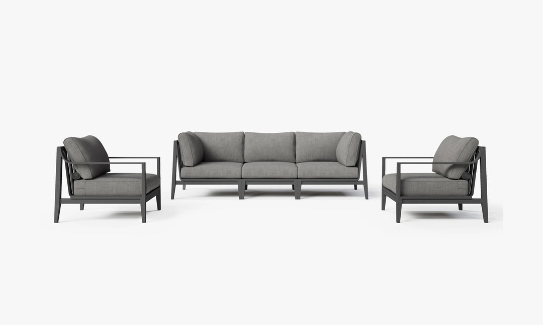 Outer Charcoal Aluminum Outdoor Sofa with Armchairs - 5 Seat