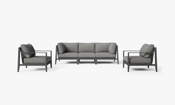 Outer Charcoal Aluminum Outdoor Sofa with Armchairs - 5 Seat