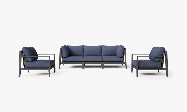 Outer Charcoal Aluminum Outdoor Sofa with Armchairs - 5 Seat