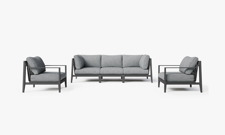 Outer Charcoal Aluminum Outdoor Sofa with Armchairs - 5 Seat