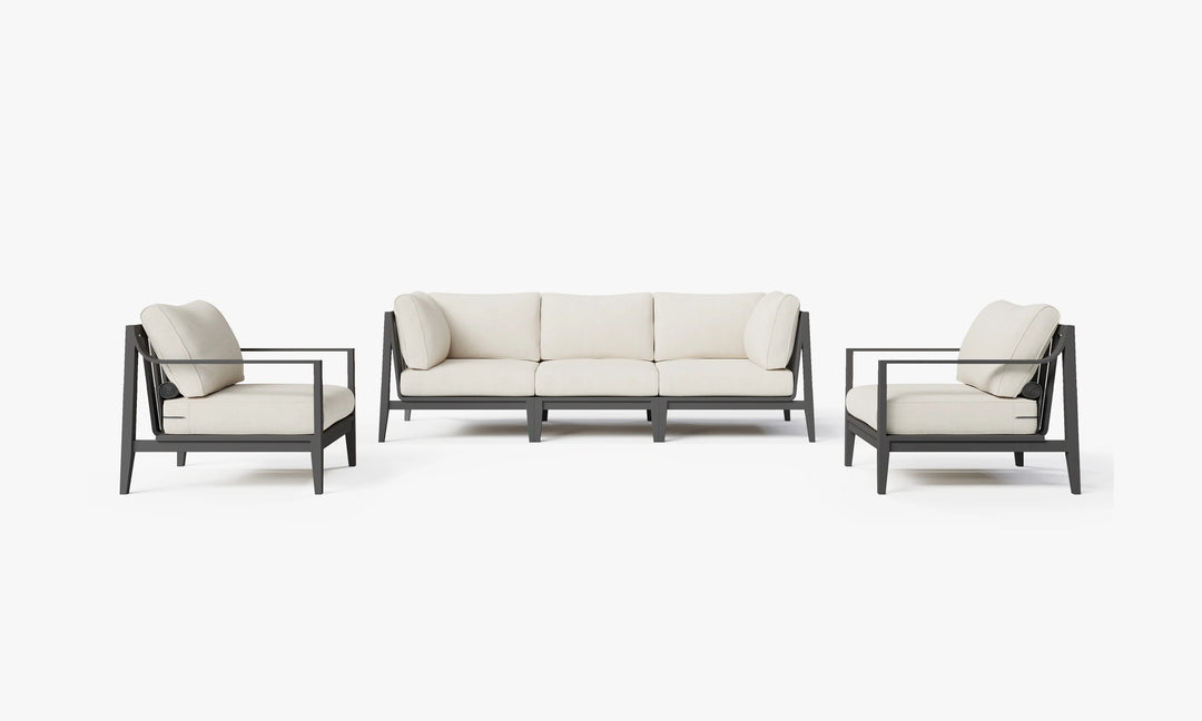 Outer Charcoal Aluminum Outdoor Sofa with Armchairs - 5 Seat
