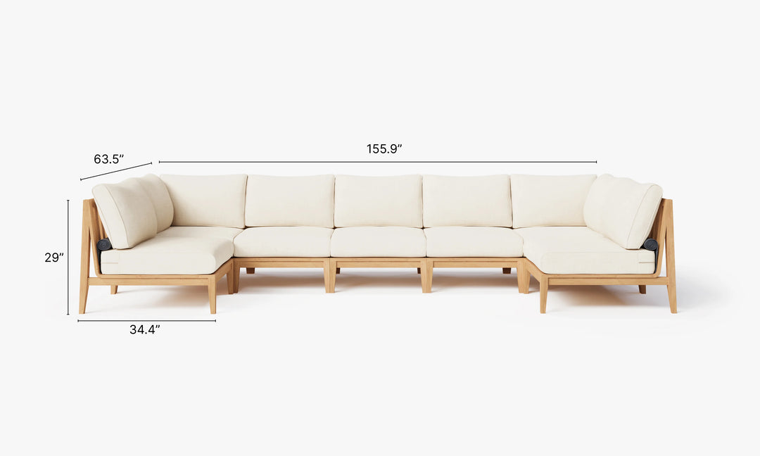 Outer Teak Outdoor 7-Seat U-Sectional