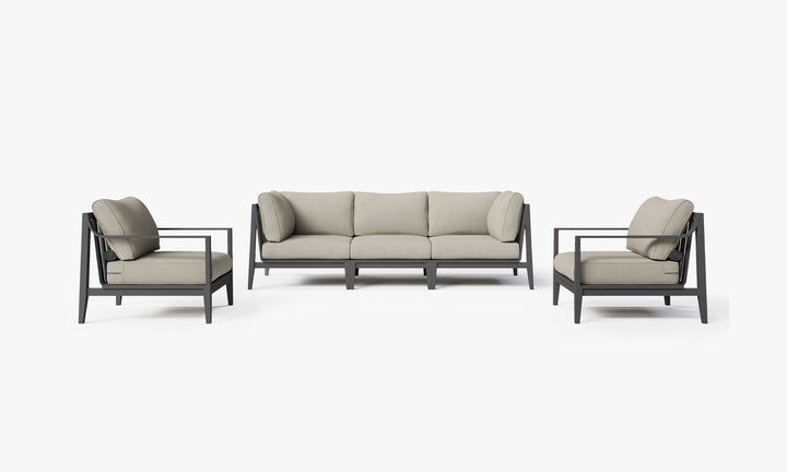 Outer Charcoal Aluminum Outdoor Sofa with Armchairs - 5 Seat