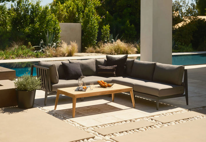 Outer Charcoal Aluminum Outdoor Sofa with Armless Chairs - 5 Seat
