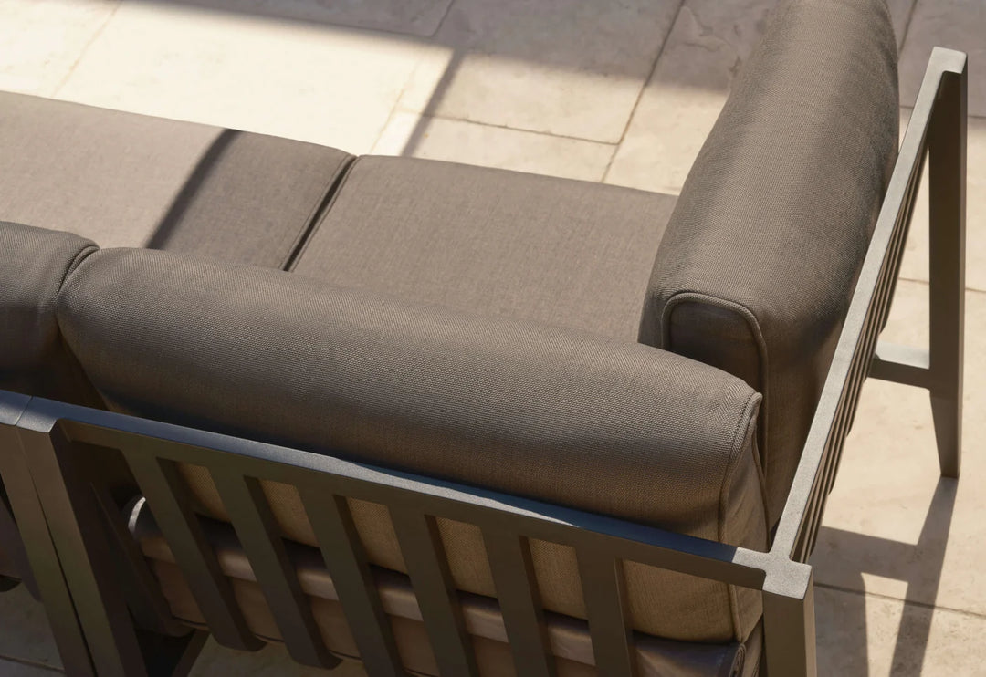 Outer Charcoal Aluminum Outdoor Sofa with Armless Chairs - 6 Seat