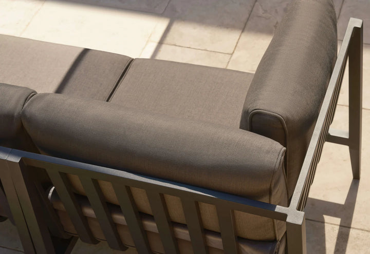 Outer Charcoal Aluminum Outdoor Sofa with Armless Chairs - 6 Seat
