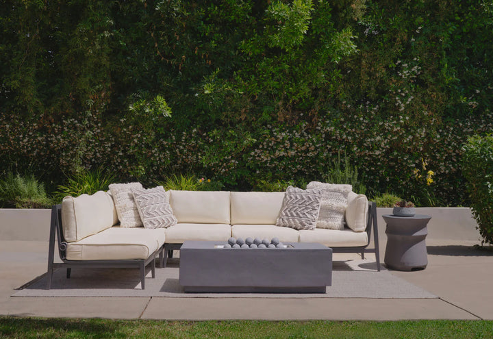 Outer Charcoal Aluminum Outdoor Sofa with Armless Chairs - 5 Seat
