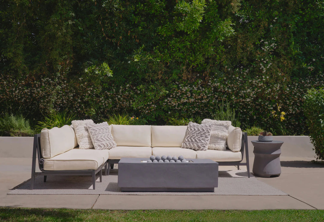 Outer Charcoal Aluminum Outdoor 5-Seat L-Sectional