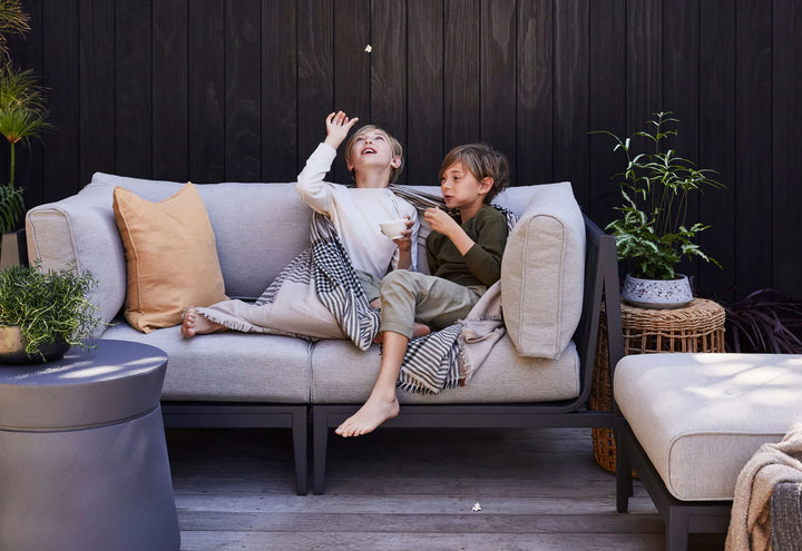 Outer Charcoal Aluminum Outdoor Sofa with Armchairs - 6 Seat
