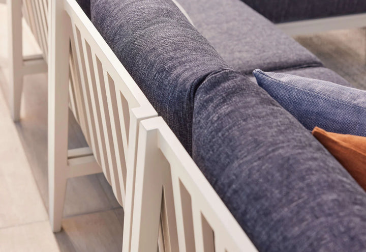 Outer White Aluminum Outdoor Sofa with Armless Chairs - 5 Seat
