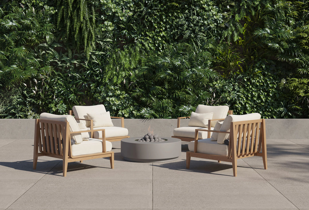 Outer Round Concrete Fire Pit Table