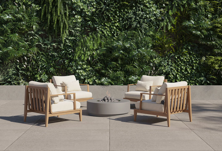 Outer Round Concrete Fire Pit Table Cooking Set