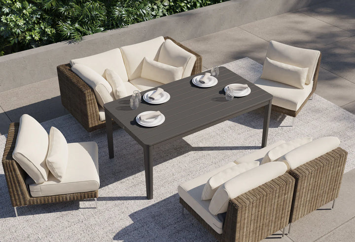 Outer Brown Wicker Outdoor 8-Seat U-Sectional