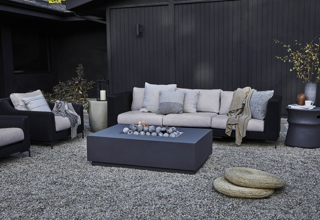 Outer Concrete Fire Pit Table Cooking Set + Propane Tank Cover - Rectangular