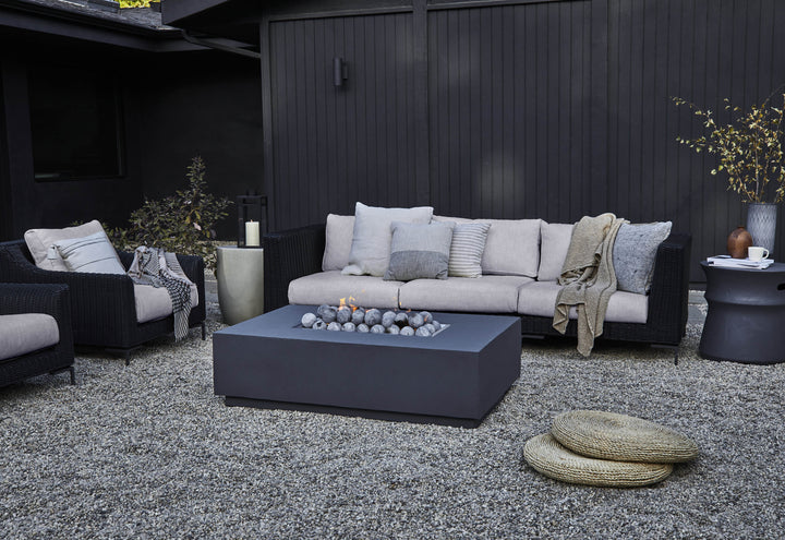 Outer Concrete Fire Pit Table Cooking Set + Propane Tank Cover - Rectangular