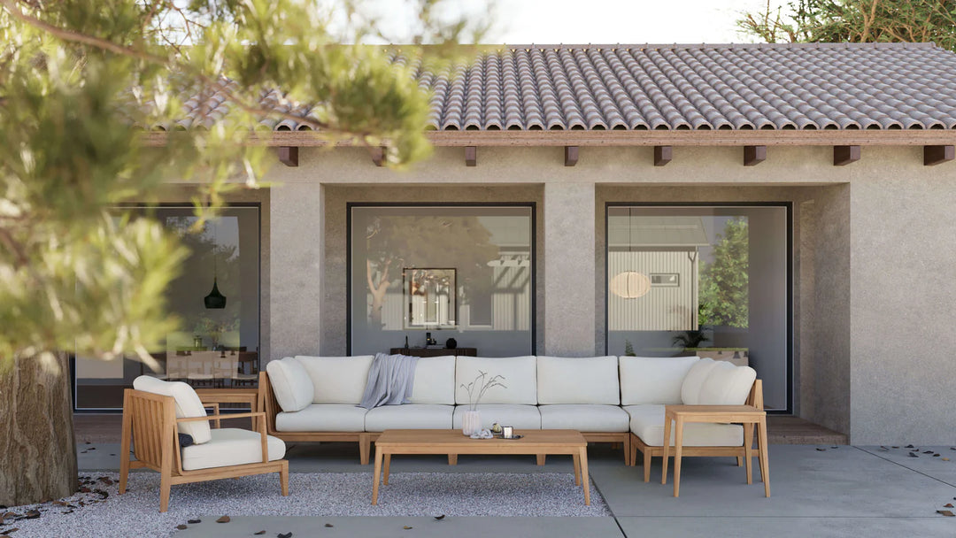 Outer Teak Outdoor Sofa with Armless Chairs - 6 Seat