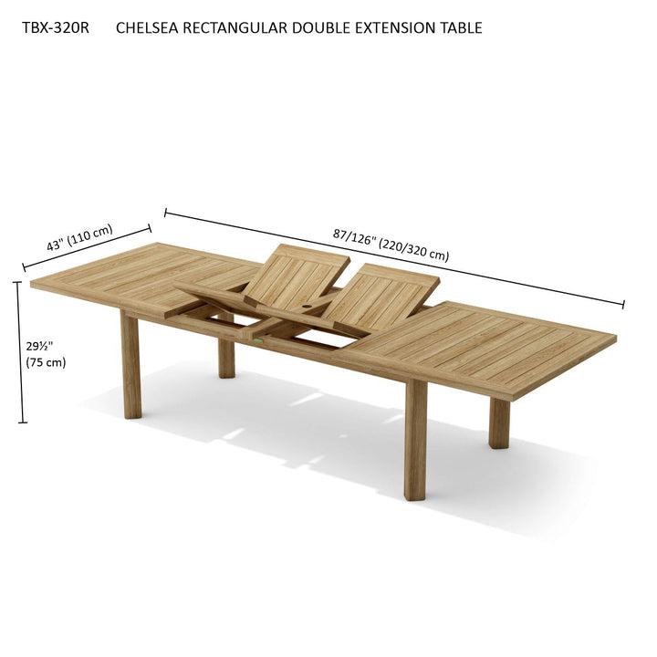 Anderson Teak Chelsea Rectangular Double Extension Table